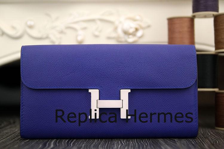 Hermes Constance Wallet In Electric Blue Epsom Leather