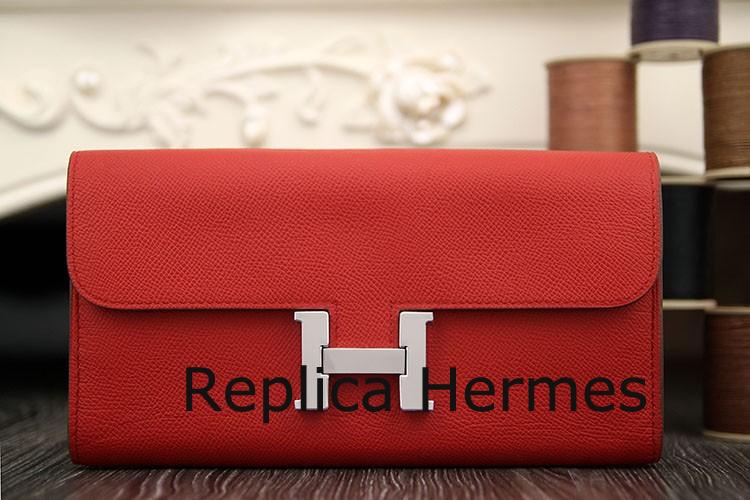 Luxury Replica Hermes Constance Wallet In Red Epsom Leather