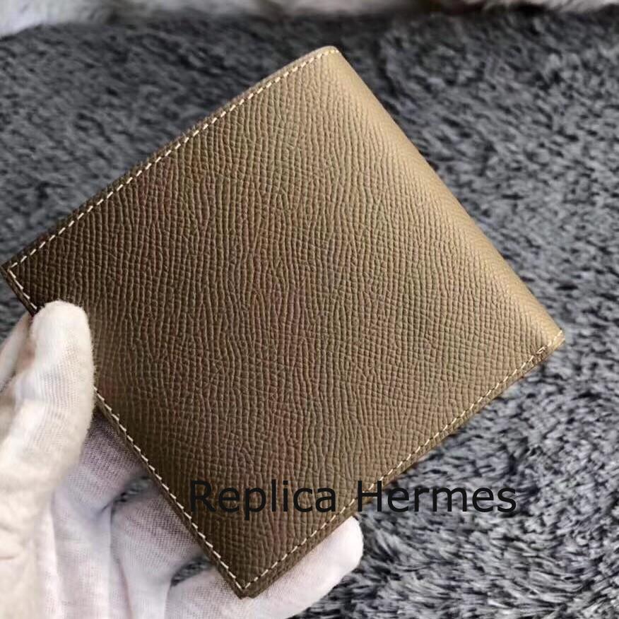 Hermes Taupe MC2 Copernic Compact Wallet Replica