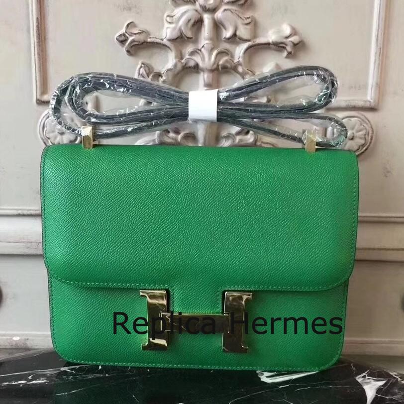 Designer Hermes Bamboo Constance MM 24cm Epsom Leather Bag