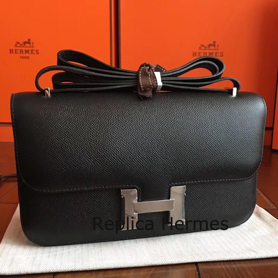 Replica Perfect Hermes Black Epsom Constance Elan 25cm Bag