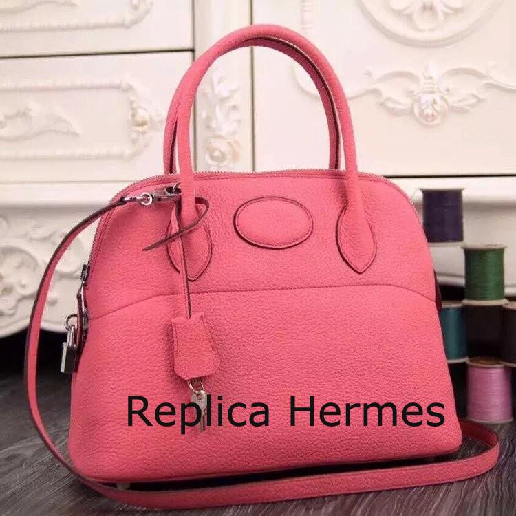 Replica Hermes Bolide Tote Bag In Pink Leather