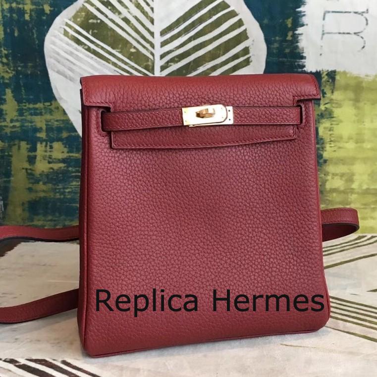Replica Perfect Hermes Bordeaux Clemence Kelly Ado PM Backpack