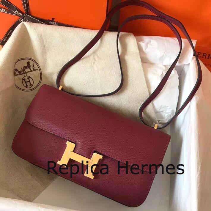 Hermes Bordeaux Epsom Constance Elan 25cm Bag
