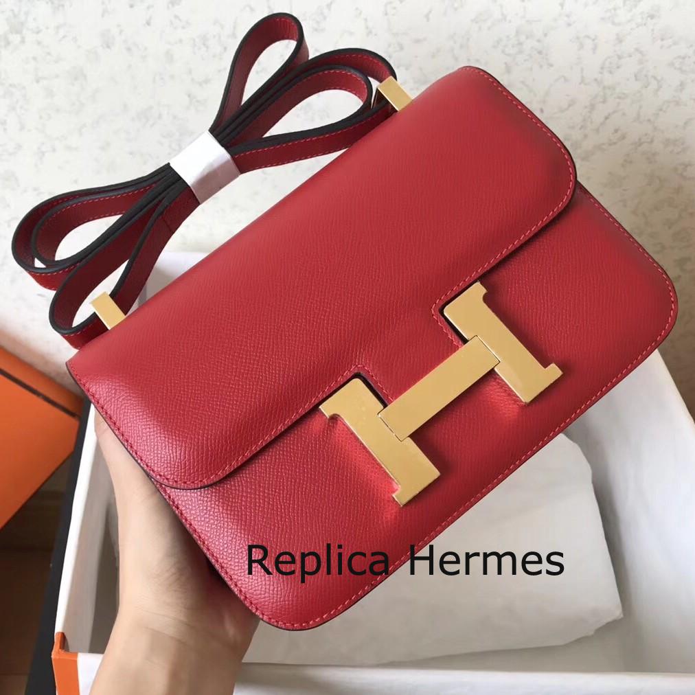 Replica High End Hermes Epsom Constance 24cm Red Handmade Bag