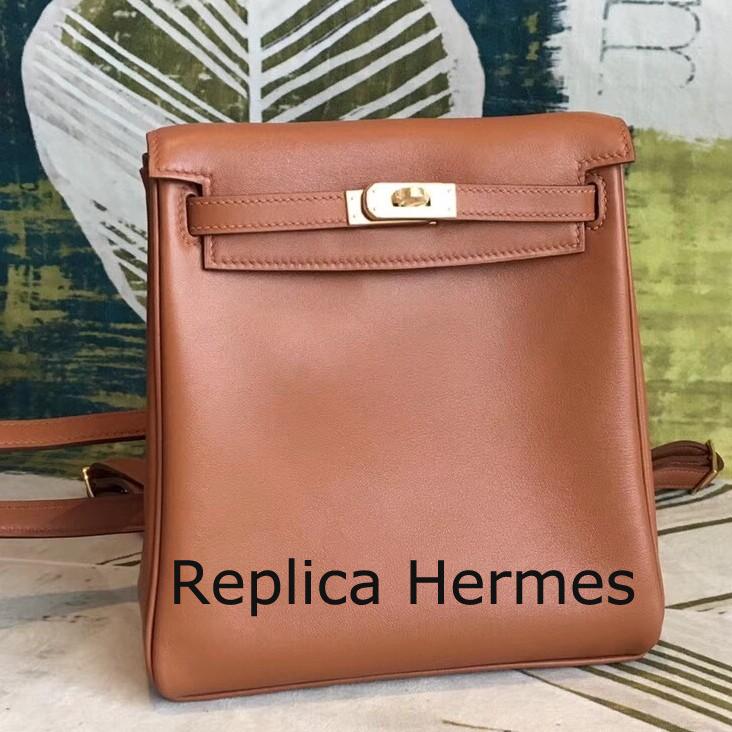 Hermes Gold Swift Kelly Ado PM Backpack