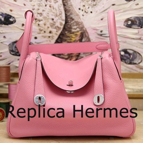 Replica Hermes Pink Clemence Lindy 30cm Bag