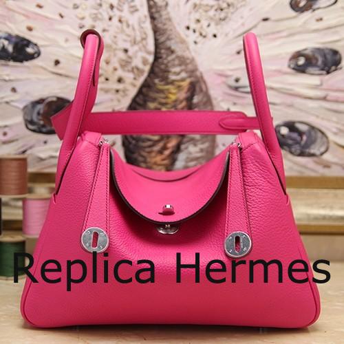 Best Cheap Hermes Rose Red Clemence Lindy 34cm Bag