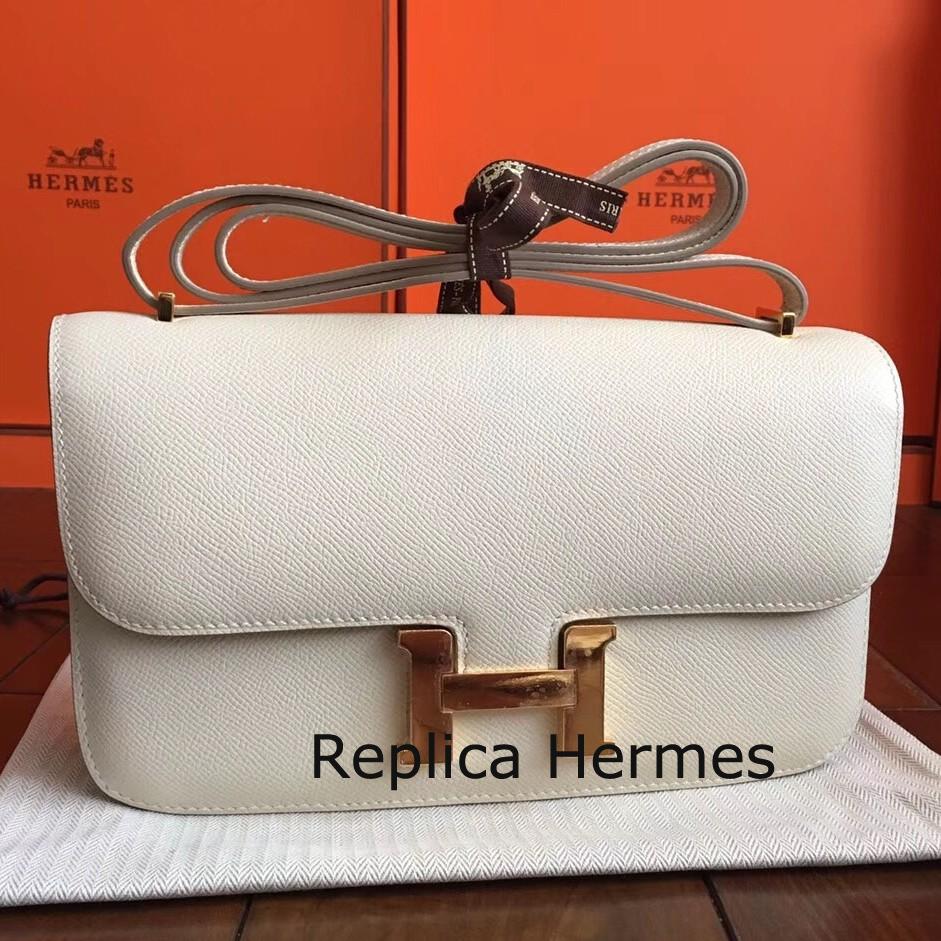 Copy High Quality Hermes White Epsom Constance Elan 25cm Bag