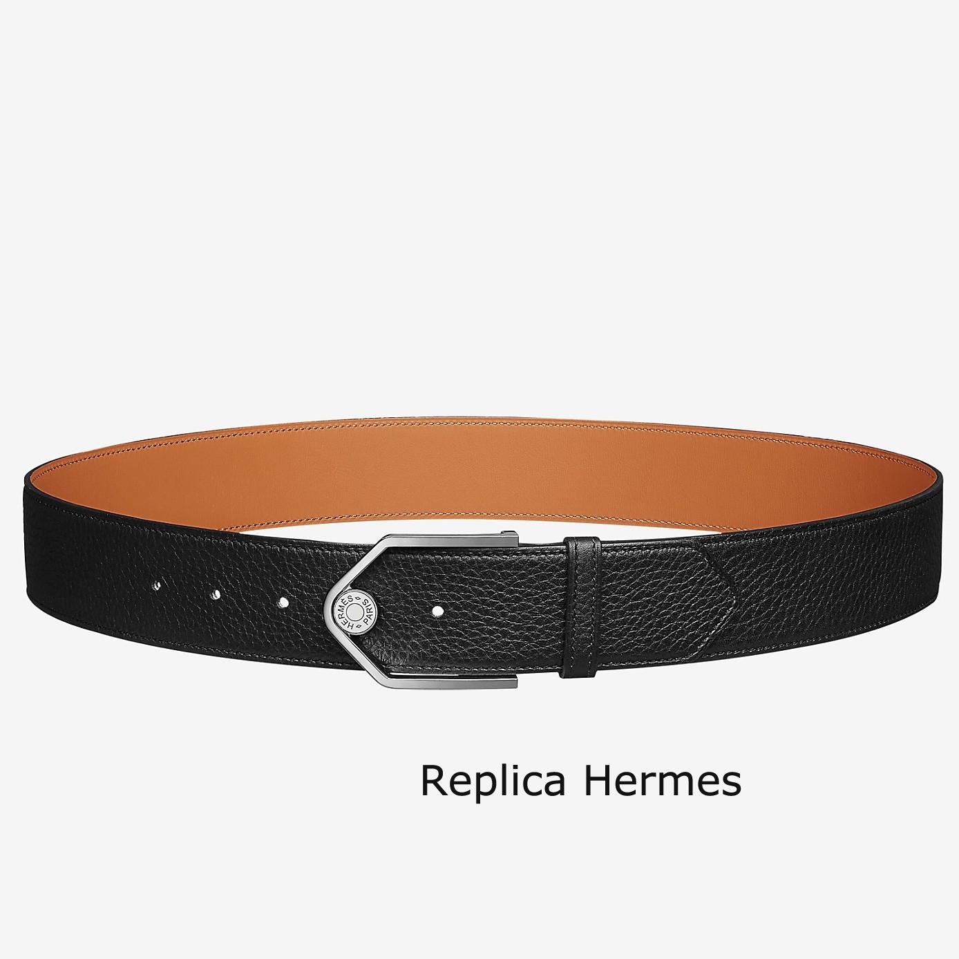 Hermes Black Licol 40 MM Reversible Leather Belt