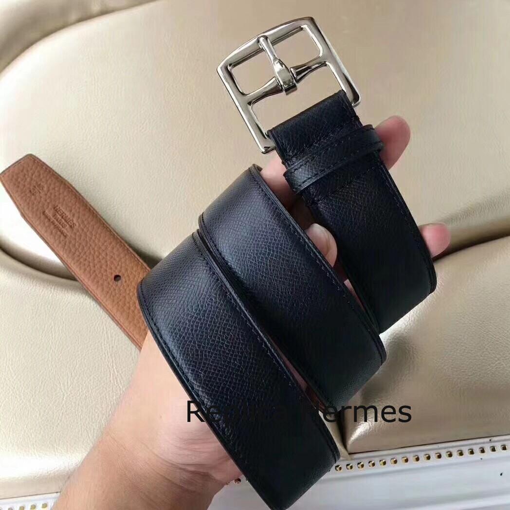 Hermes Etriviere 40 Belt In Black Epsom Leather Replica