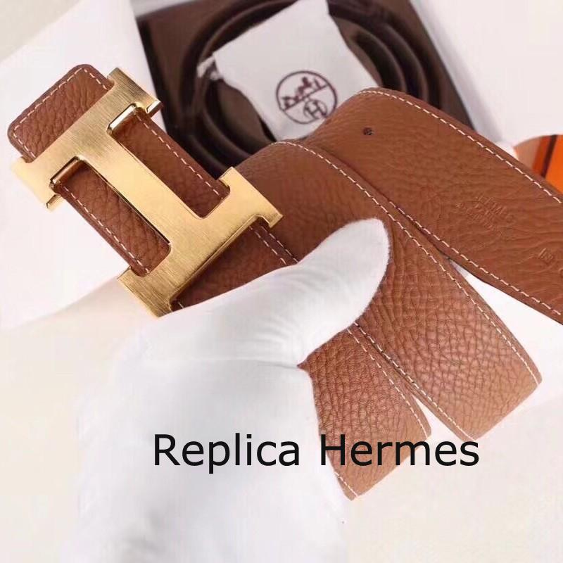 Discount Hermes H Belt Buckle & Brown Clemence 32 MM Strap