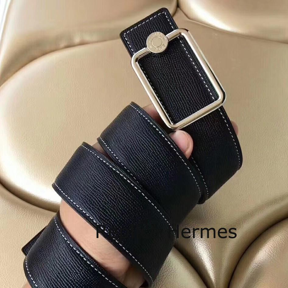 Replica Hermes Oscar Buckle 40 MM Belt Black Reversible Leather