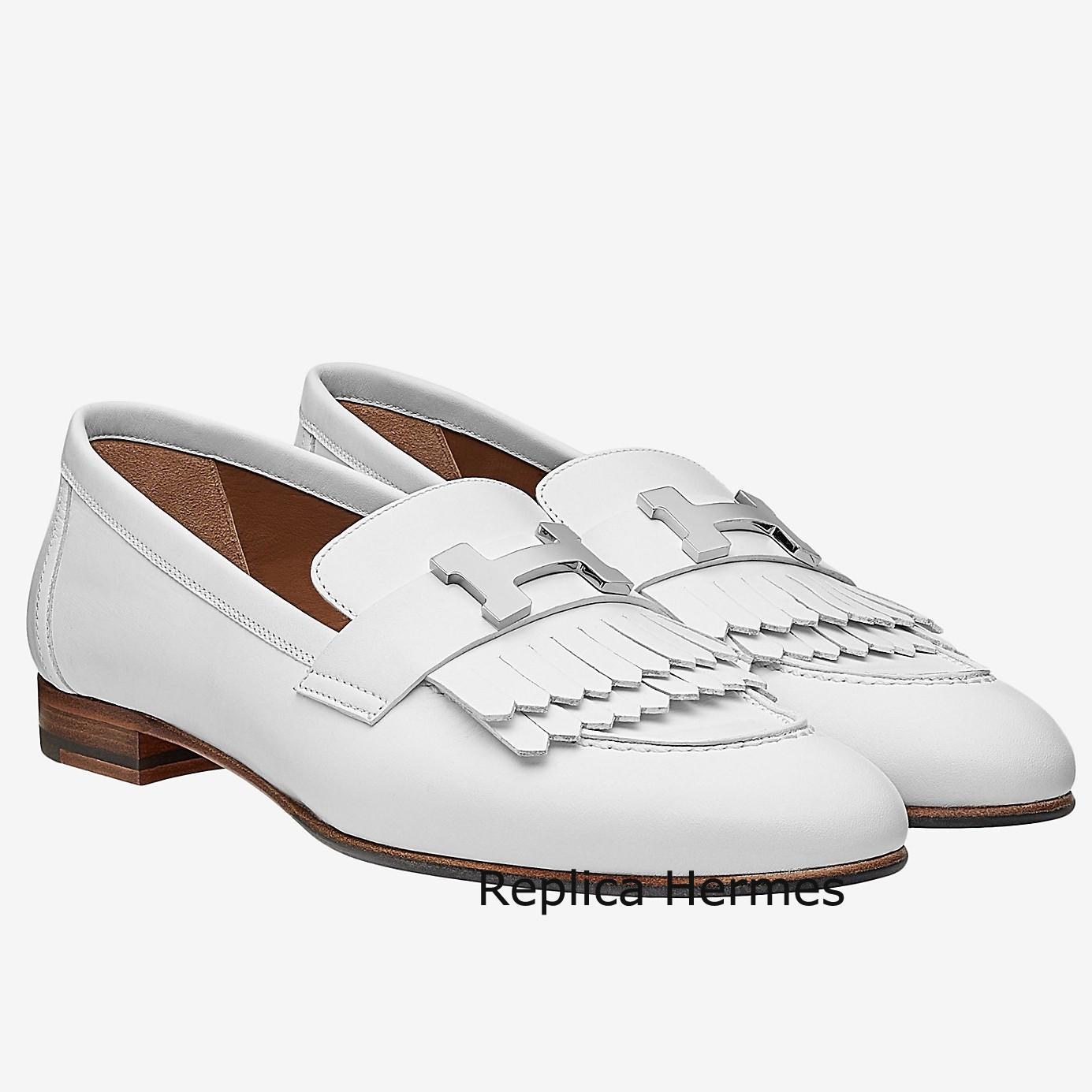 Hermes Royal Loafers In White Calfskin Replica