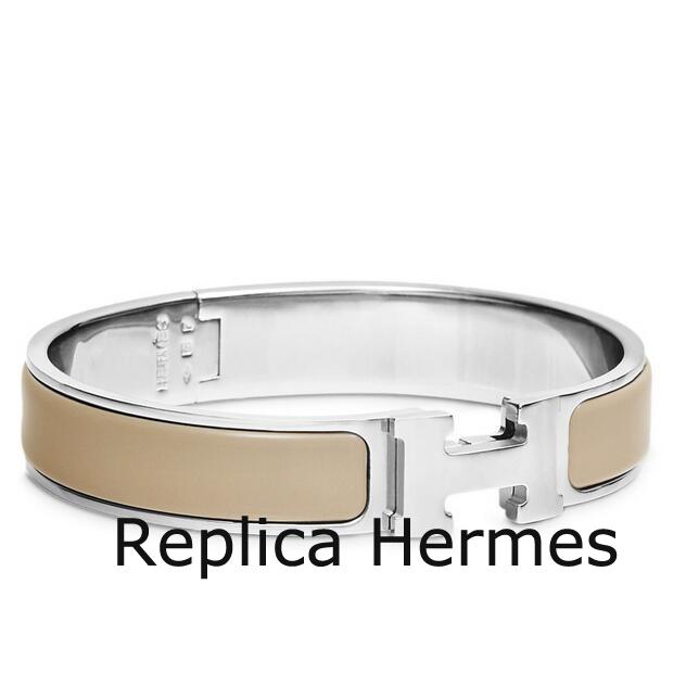 Perfect Replica Hermes Etoupe Enamel Clic H PM Bracelet