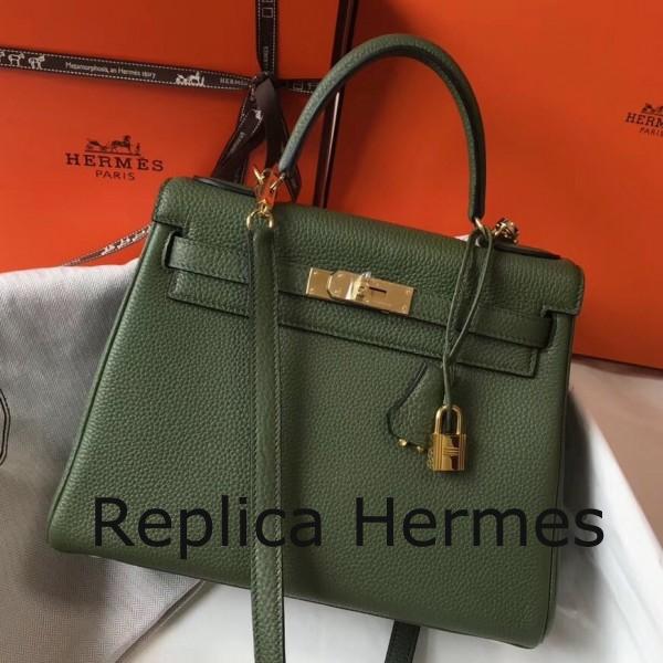 Fake Hermes Canopee Clemence Kelly 28cm Handbag