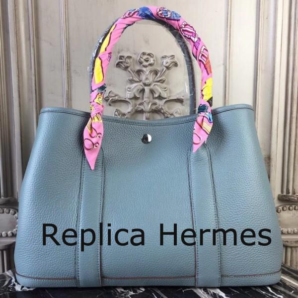 Hermes Garden Party 36cm PM Ciel Handbag