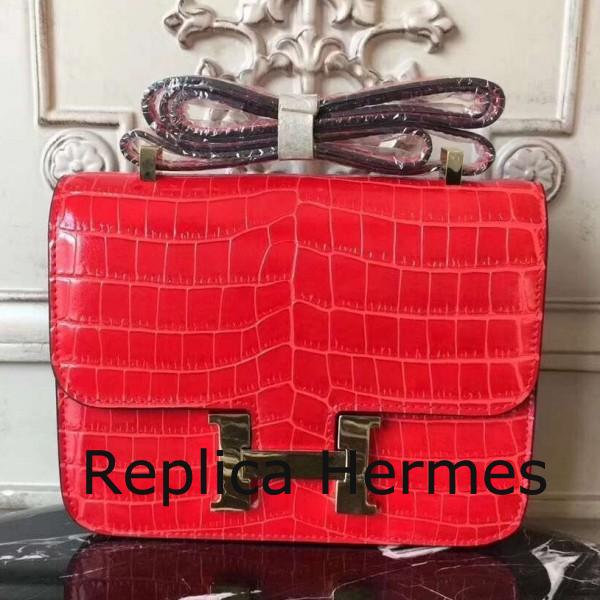 Replica Cheap Hermes Cherry Constance MM 24cm Crocodile Handbag