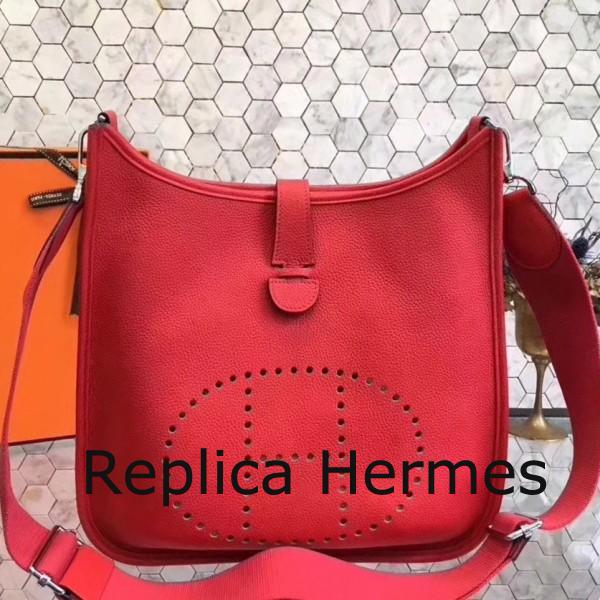 Hermes Red Evelyne III PM Messenger Bag