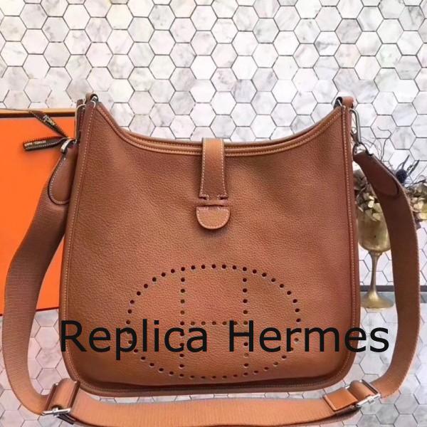 Replica Hermes Brown Evelyne III PM Messenger Bag