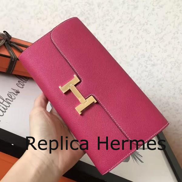 High Quality Faux Hermes Peach Epsom Constance Long Wallet