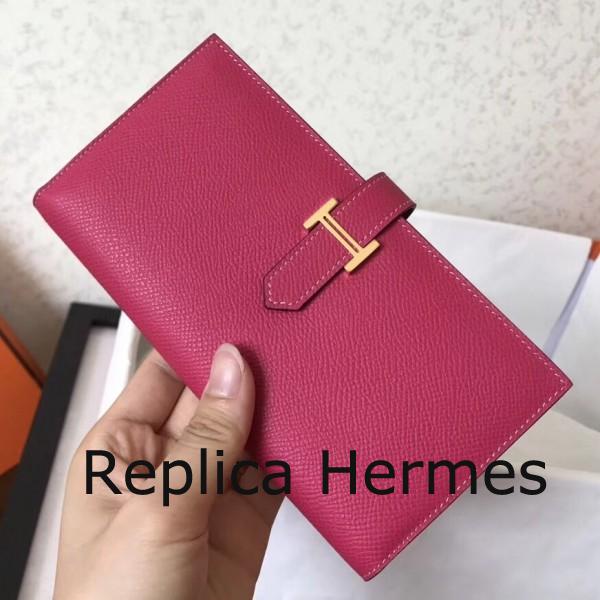 AAA Hermes Peach Epsom Bearn Gusset Wallet