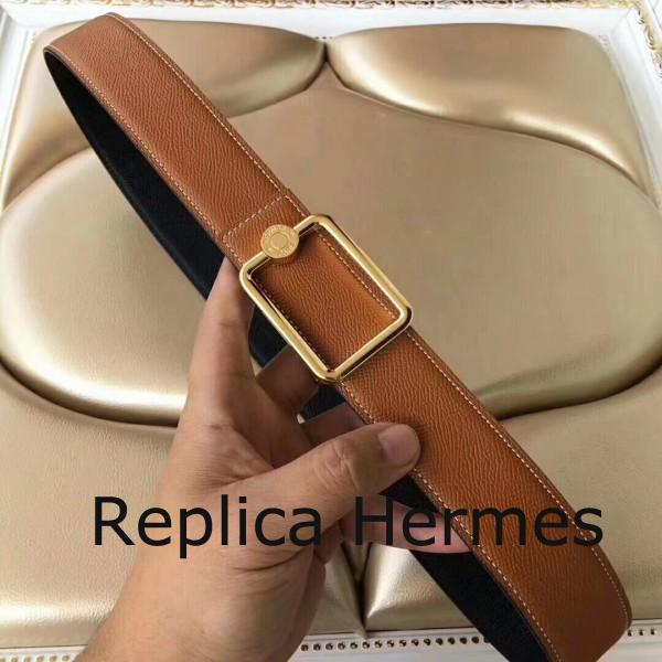 Best Imitation Hermes Oscar Buckle 40 MM Belt Brown Reversible Leather