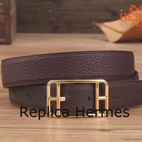 Replica Cheap Hermes Chocolate Cape Cod 32 Reversible Belt