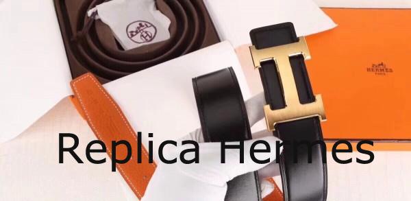 Hermes H Belt Buckle & Orange 32mm Clemence Strap Replica