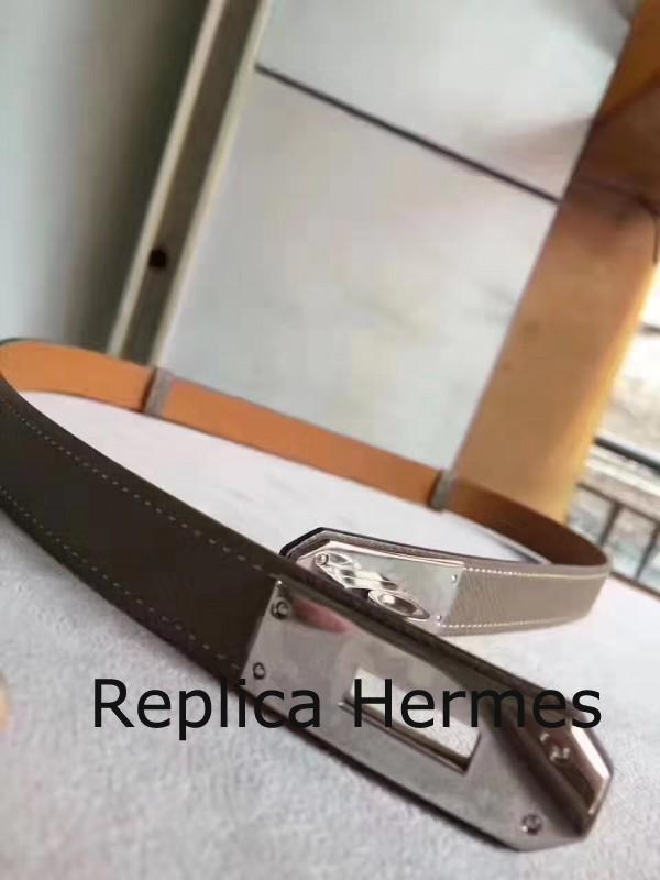 Replica Hermes Kelly Belt In Taupe Epsom Leather