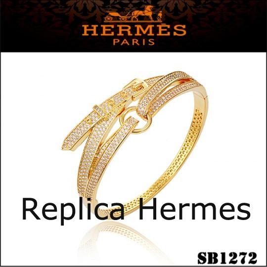 Hermes Debridee Bracelet Gold With Diamonds Replica