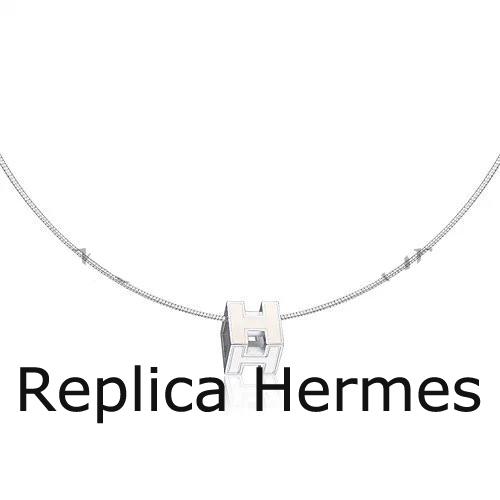 Hermes Cage D’H Necklace White In Lacquer With Gold