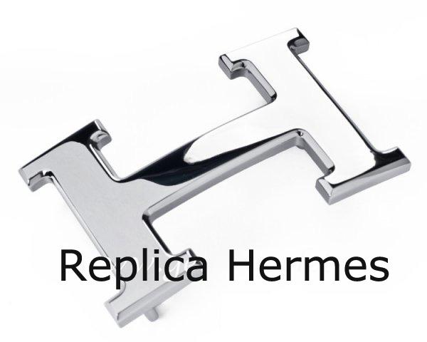 Fake High End Hermes Reversible Belt 18K Silver Polished Buckle