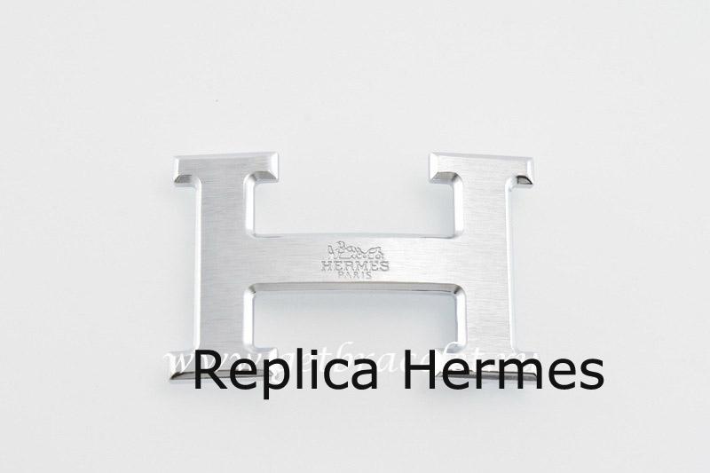 Imitation Hermes Reversible Belt 18K Silver Brushed With Logo Buckle