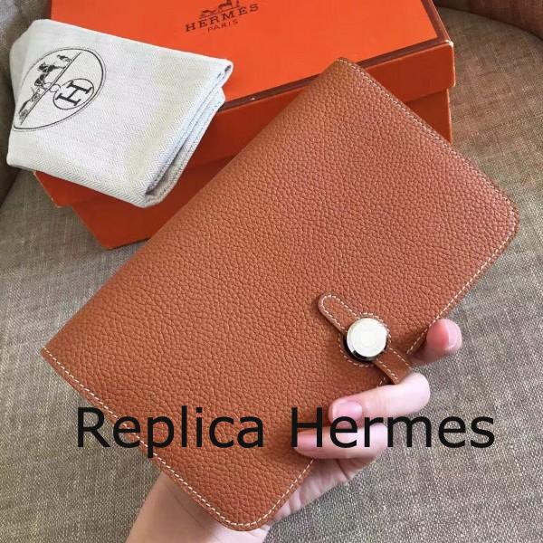 Hermes Gold Dogon Duo Combined Wallet