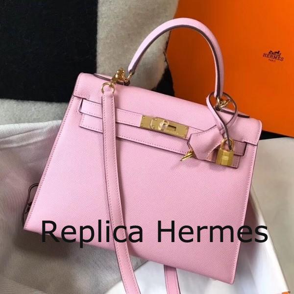 Hermes Mauve Sylvestre Epsom Kelly 28cm Sellier Handbag GHW Replica