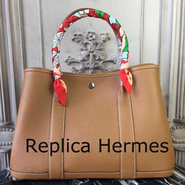Hermes Garden Party 30cm TPM Brown Handbag