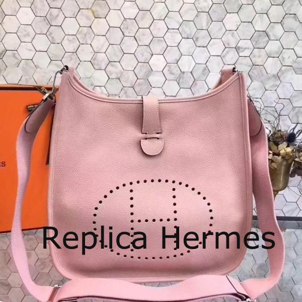 Imitation Hermes Pink Evelyne III PM Messenger Bag