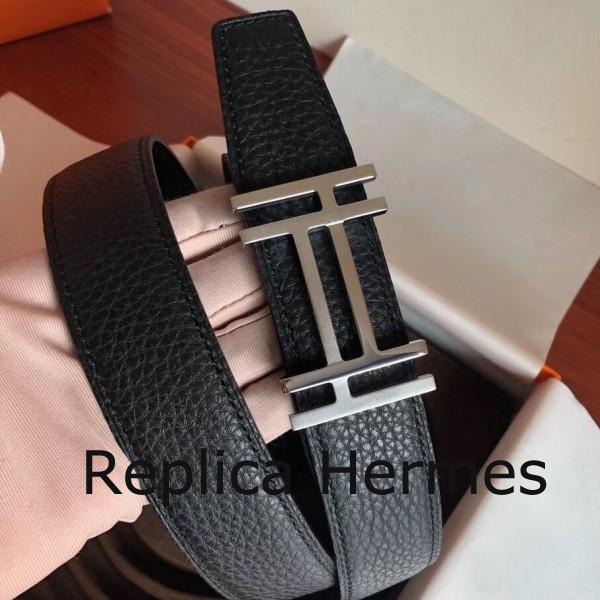 Imitation Hermes H Au Carre Belt Buckle & Black 32mm Strap