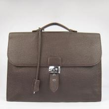 Best Cheap Hermes Chocolate Sac A Depeches 38cm Briefcase Bag