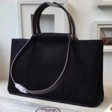 Fashion Hermes Cabag Elan Bag In Black Canvas