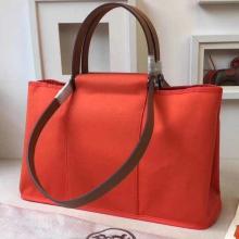 Fake Hermes Cabag Elan Bag In Capucine Canvas