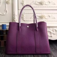 Imitation Hermes Medium Garden Party 36cm Tote In Purple Leather