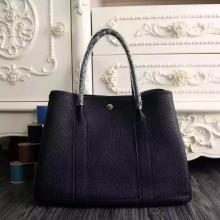 Hot Fake Hermes Small Garden Party 30cm Tote In Black Leather