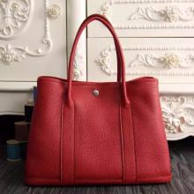 Hermes Small Garden Party 30cm Tote In Red Leather