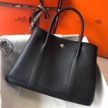 Replica Hermes Black Clemence Garden Party 30cm Handmade Bag