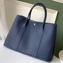 Hermes Navy Fjord Garden Party 30cm With Printed Lining Replica