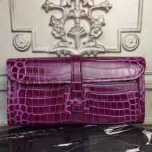 Replica High Quality Hermes Jige Elan 29 Clutch In Fuchsia Crocodile Leather