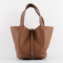 Best Quality Hermes Picotin Lock Bag In Brown Leather