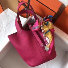 High End Fake Hermes Peach Picotin Lock MM 22cm Handmade Bag